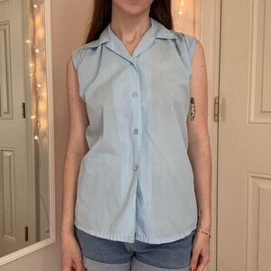 Vintage Light Blue Blouse